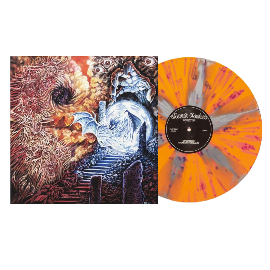 Gatecreeper - An Unexpected Reality Exclusive Orange & Metallic Silver Pinwheel with Purple Splatter Vinyl LP