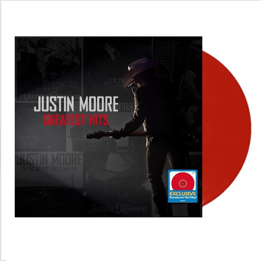 Justin Moore - Greatest Hits Exclusive Limited Translucent Red Vinyl LP Record