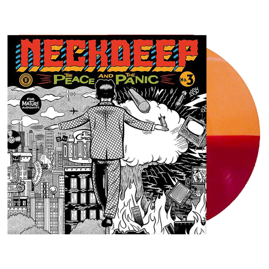 Neck Deep - The Peace And The Panic Exclusive Limited Edition Orange Red Split Vinyl LP Record
