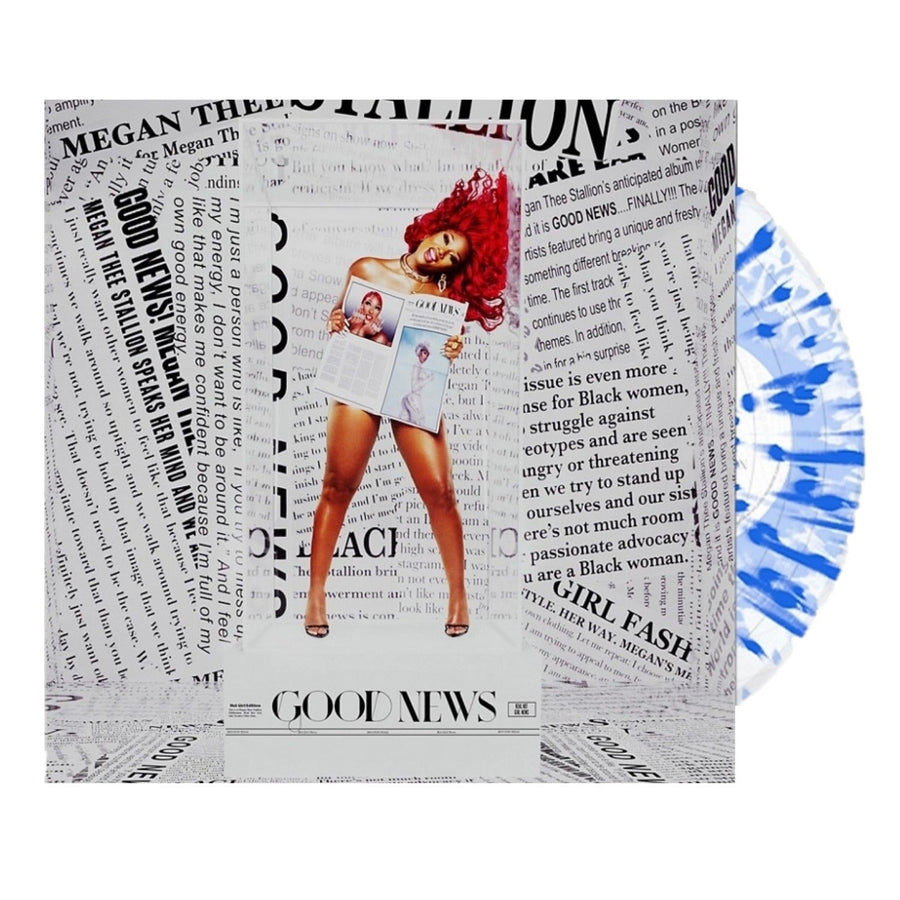 Megan Thee Stallion - Good News Limited Exclusive 2xLP blue-streaked white vinyl Record